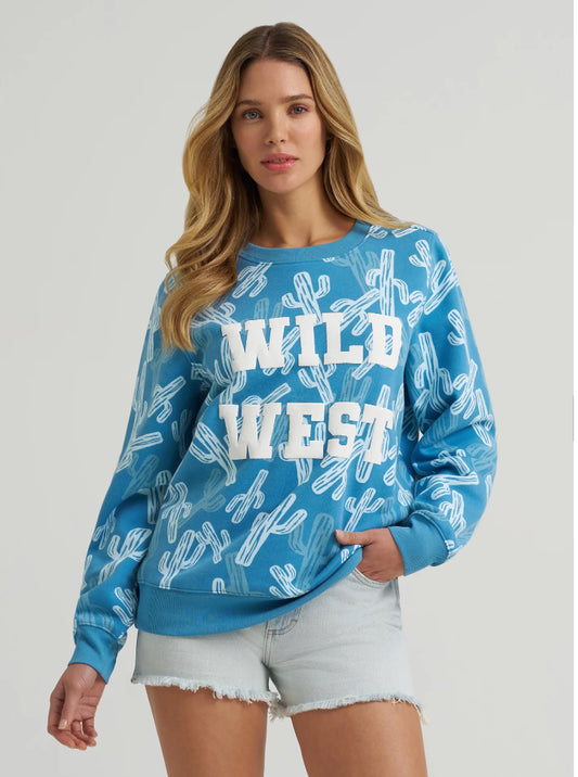 Wrangler Ladies Blue Crew-Neck Sweatshirt 11235061