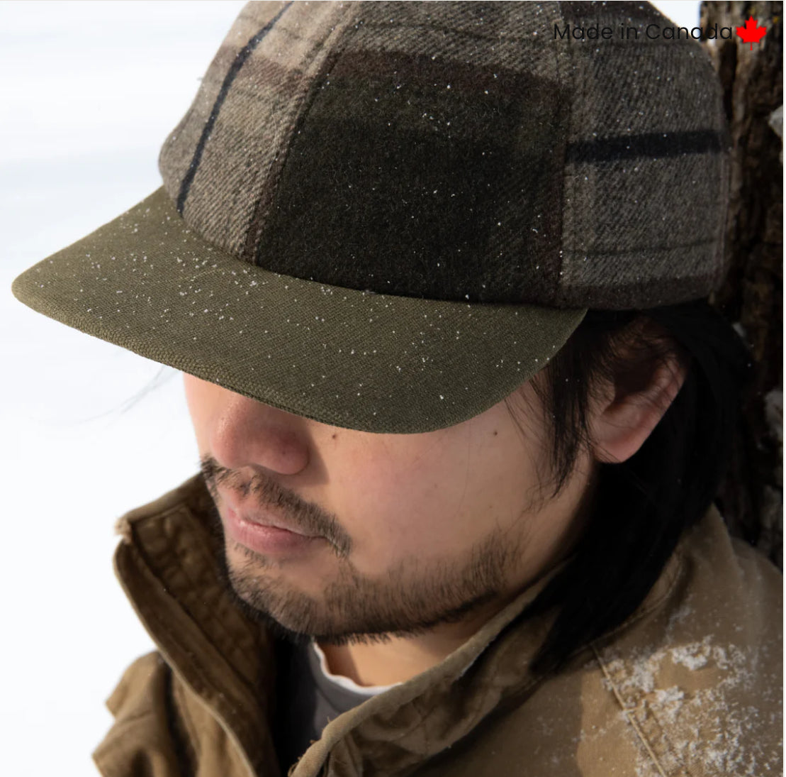 CROWNCAP Woodland Plaid Ballcap with Dropdown Earband 1-9683