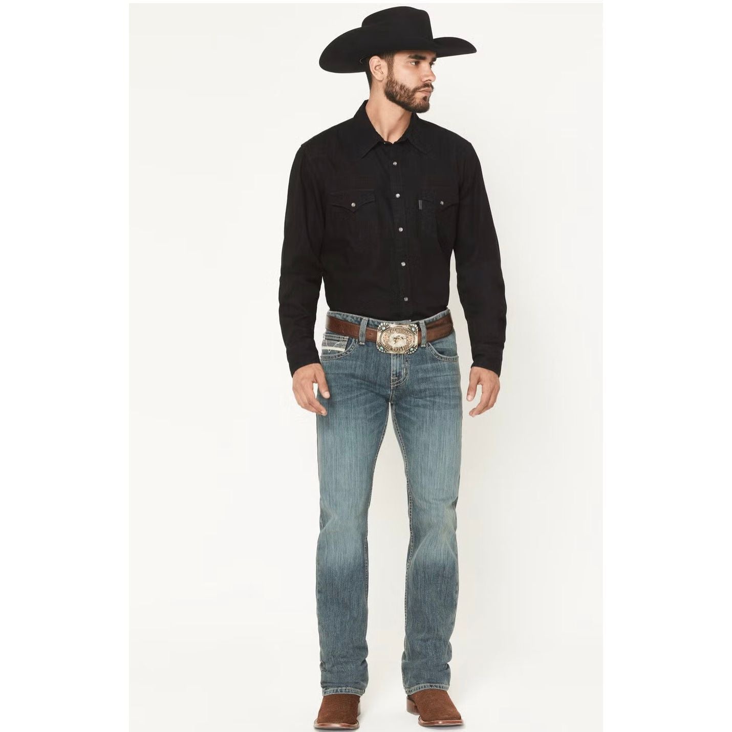 ROCK & ROLL Men’s JEAN - Regular Fit, Medium Vintage, Pistol Straight Boot, BM1PD07362