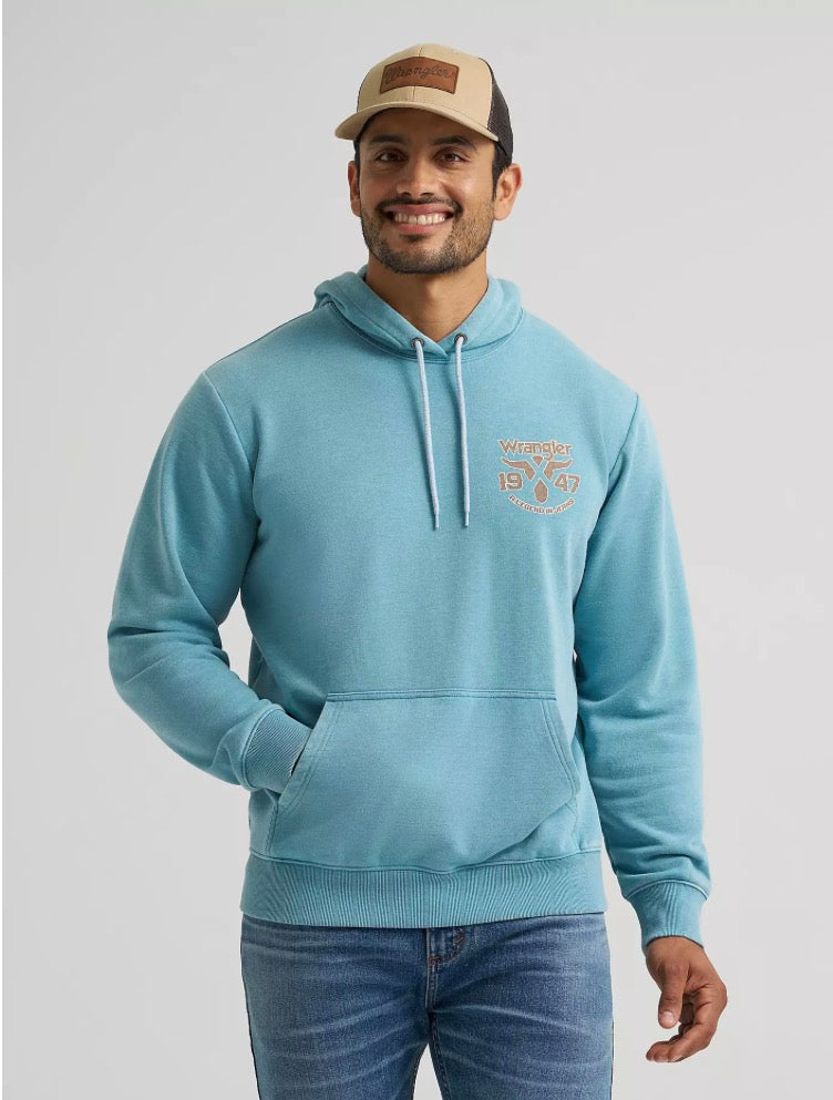 Wrangler Men’s 1/4 Zip Sweatshirt, Blue, 112383953