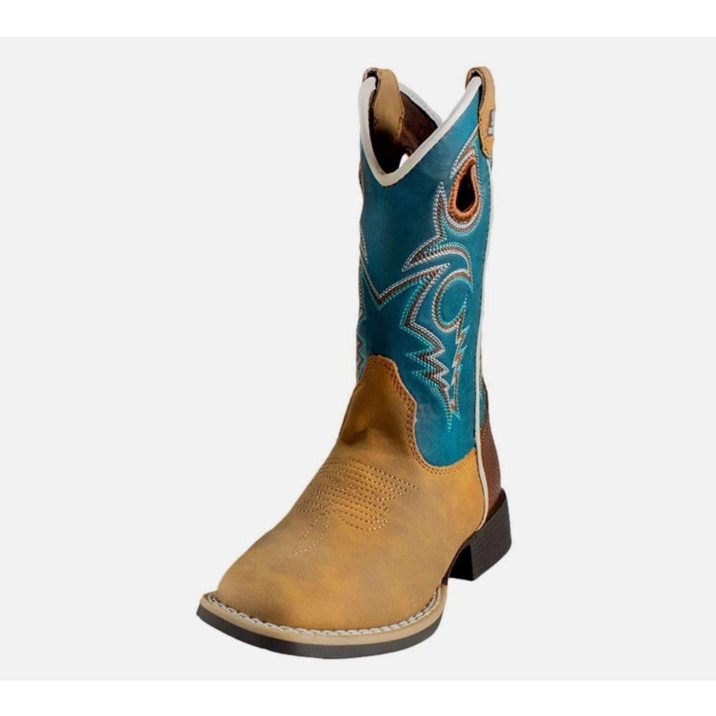 Twister Toddler & Youth Western Boot, Square Toe, Turquoise Top, 446009897