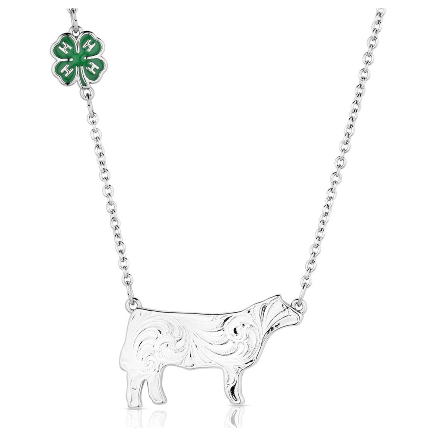 Montana Silversmiths Necklace - 4H Steer Showman NC6235