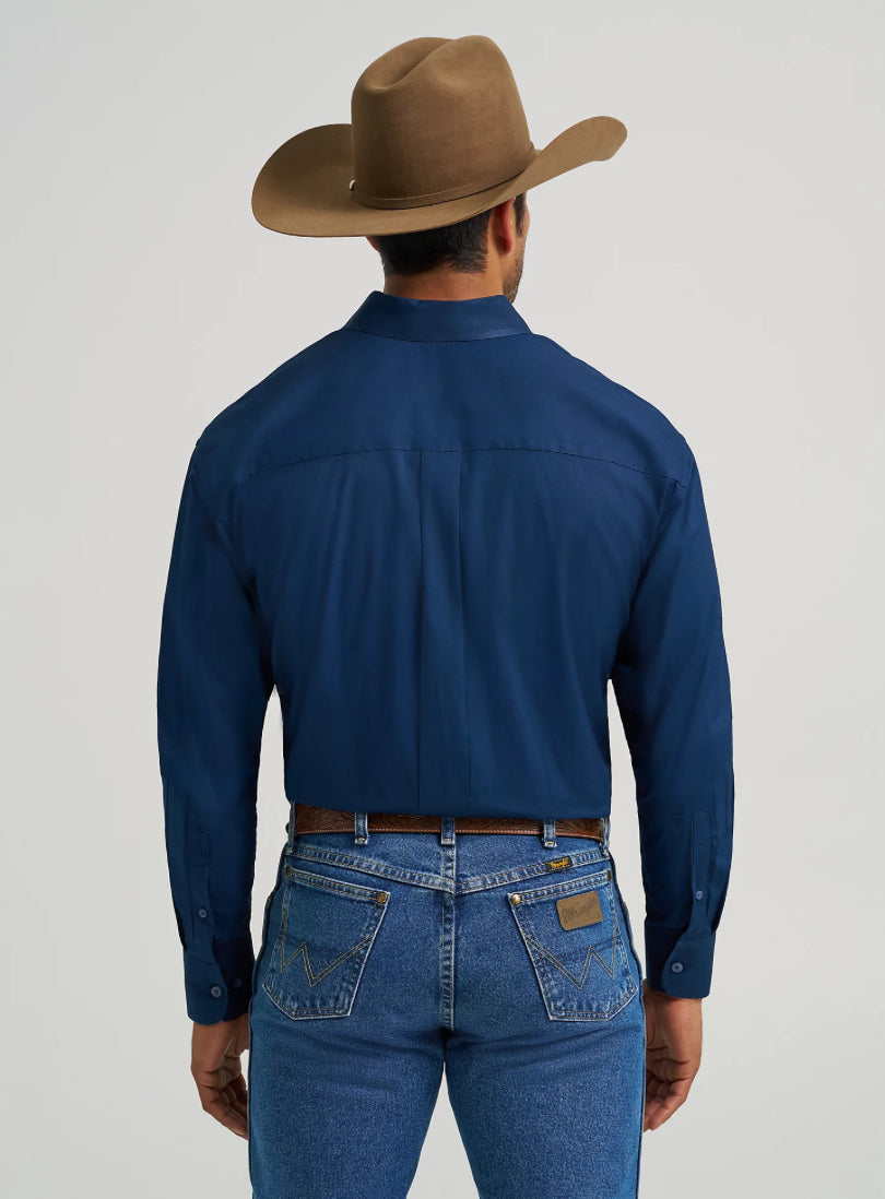 Wrangler Men’s George Straight, Button Down, Navy, 112368198