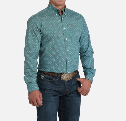 Cinch Men’s Western Shirt - MODERN FIT, Button Front, Turquoise MTW1347140