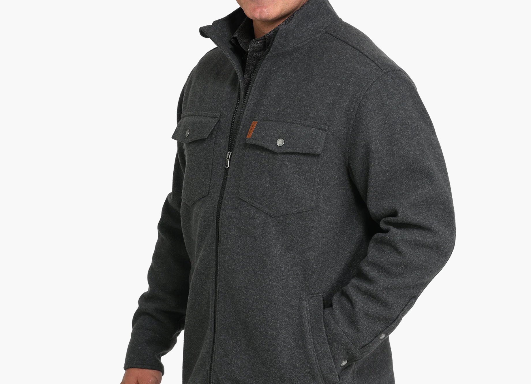 Cinch Men’s Knit Shirt Jacket Charcoal- MWJ1907003