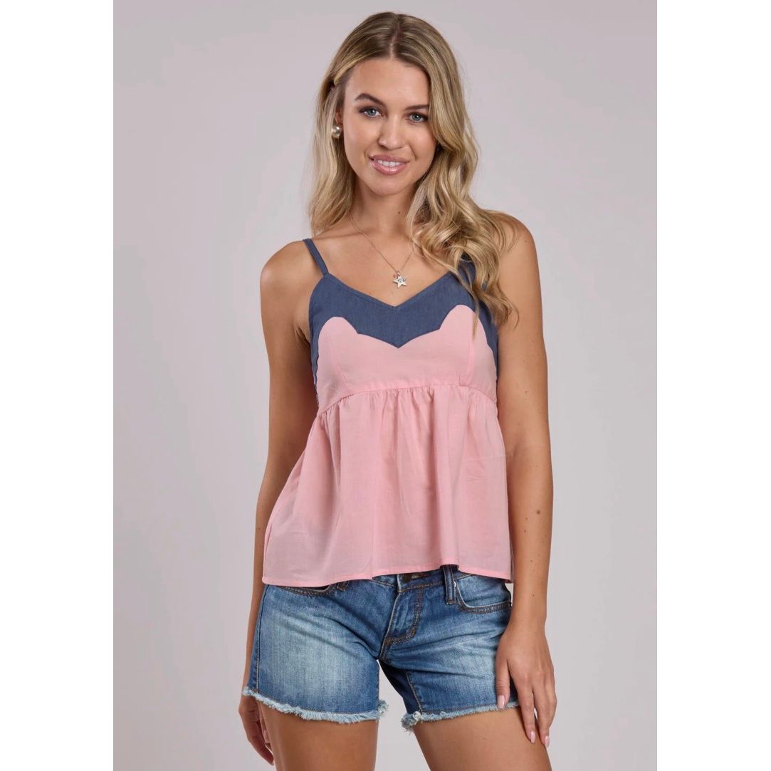 Roper Ladies Tank Denim Look 03-052-0592-5061