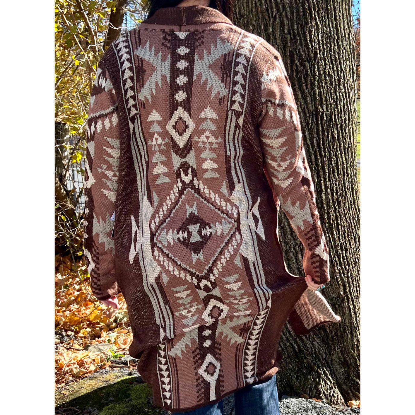 Ladies Rock & Roll Brown Aztec Duster BW95T05258