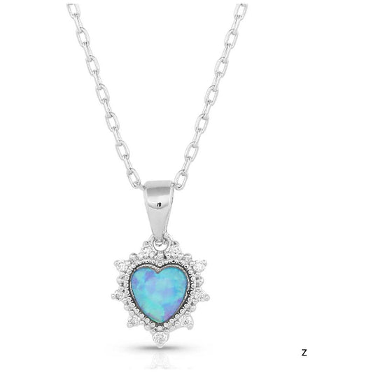 Montana Silversmiths Necklace - Royal Heart Opal NC5289