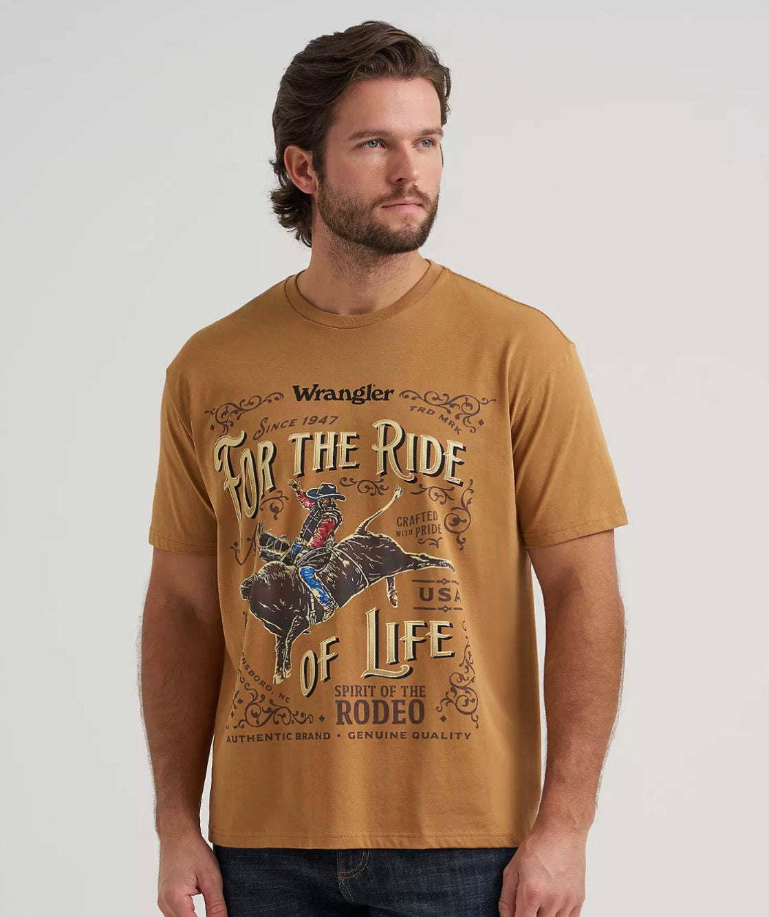Wrangler Men's T-Shirt, Brown, 112380264