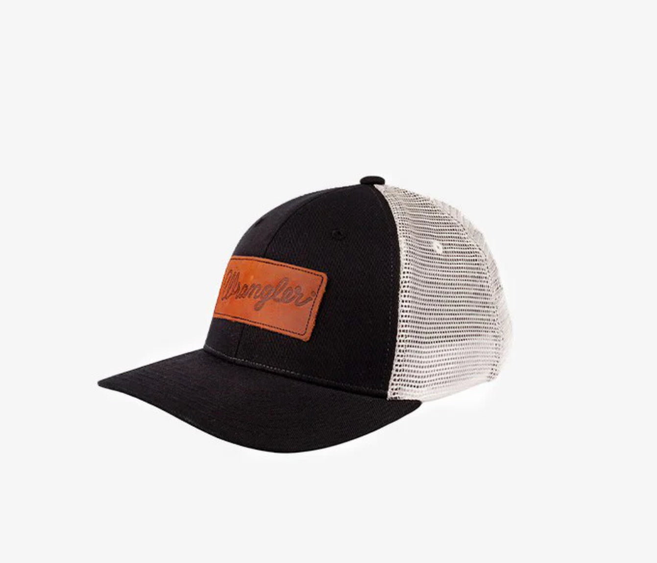 Wrangler Men’s Trucker Hat Cap - Snapback, Leather Patch WRGLTH002001