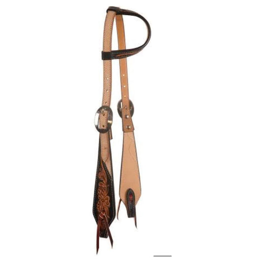 Professionals Choice Black FLORAL Roughout ONE-EAR HEADSTALL 3P1020-BLA