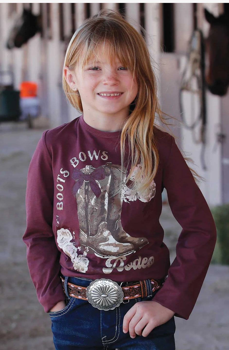 Cruel Girl 'Boots, Bows, Rodeo' Long Sleeve Girl's T-Shirt CTK8990008