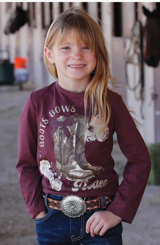 Cruel Girl 'Boots, Bows, Rodeo' Long Sleeve Girl's T-Shirt CTK8990008