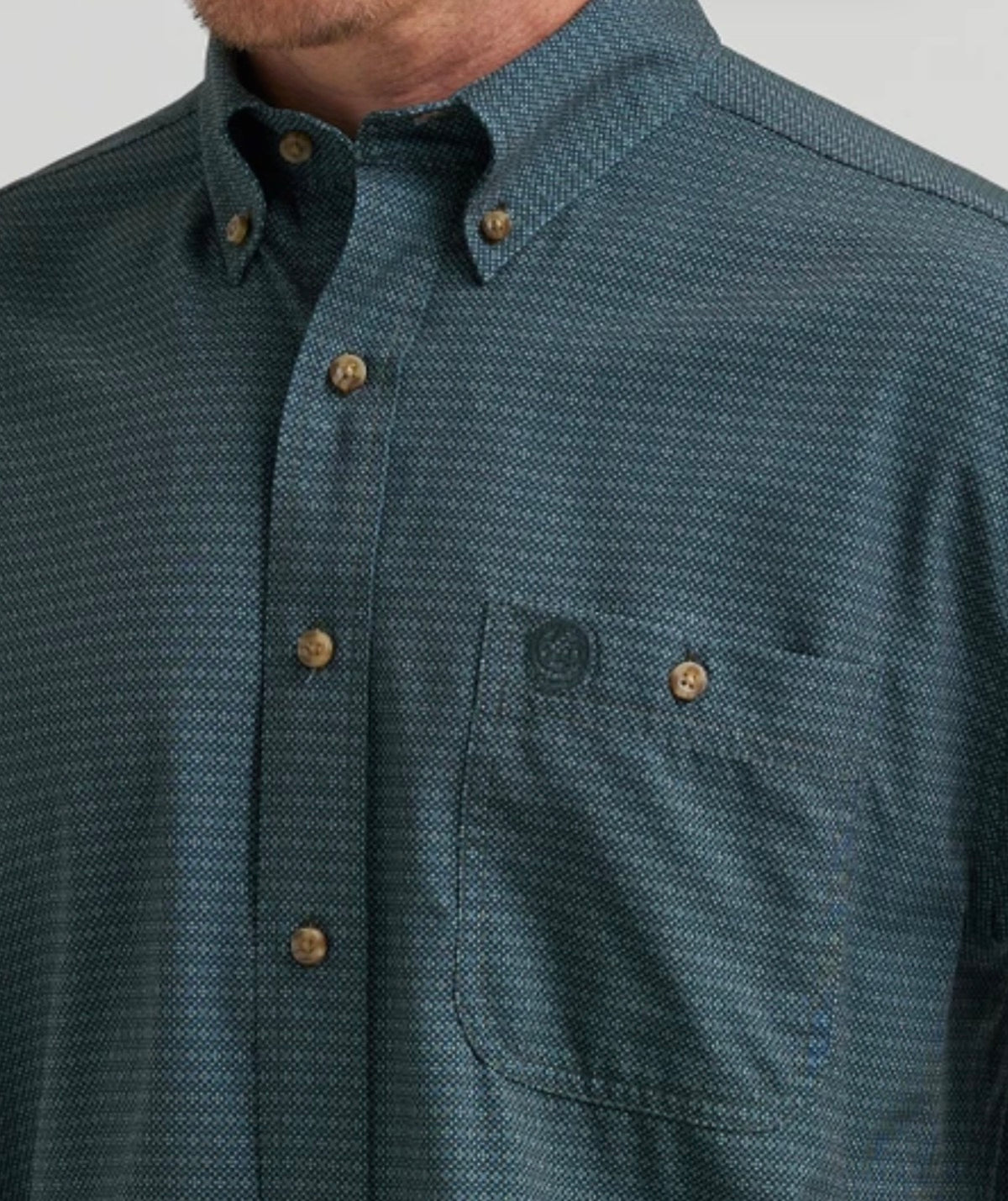 Wrangler Men's, George Straight, Long Sleeve, Green 112385378