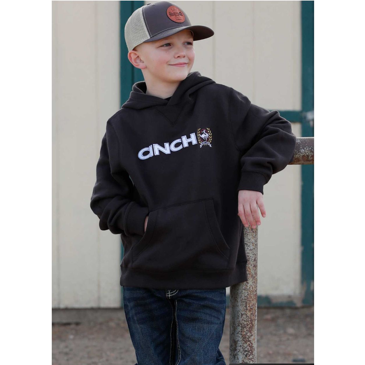 Cinch Boy’s Hoodie, Brown- MWK792001