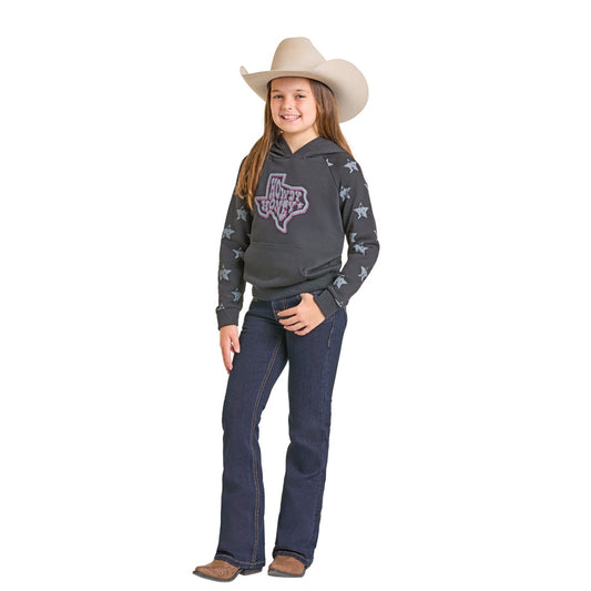 Rock & Roll Girls' Jean - Dark Wash, Bootcut , Pink Inside BG4MD07399
