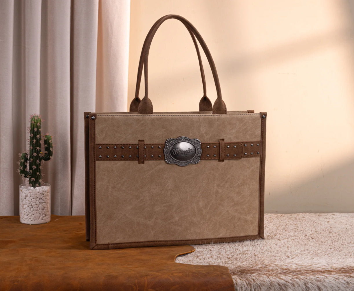 WRANGLER Buckle Concealed Carry Large Tote- WG250-8119TN