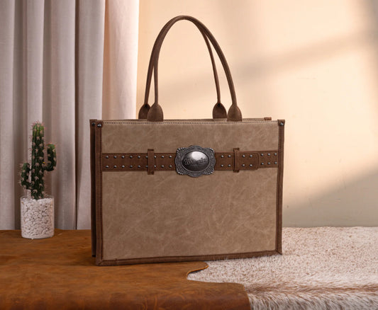 WRANGLER Buckle Concealed Carry Large Tote- WG250-8119TN
