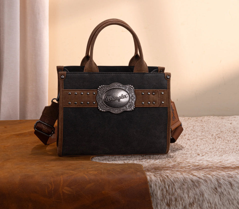 WRANGLER Purse, Tote, Crossbody, Brown, Tooled WG250-81202BK