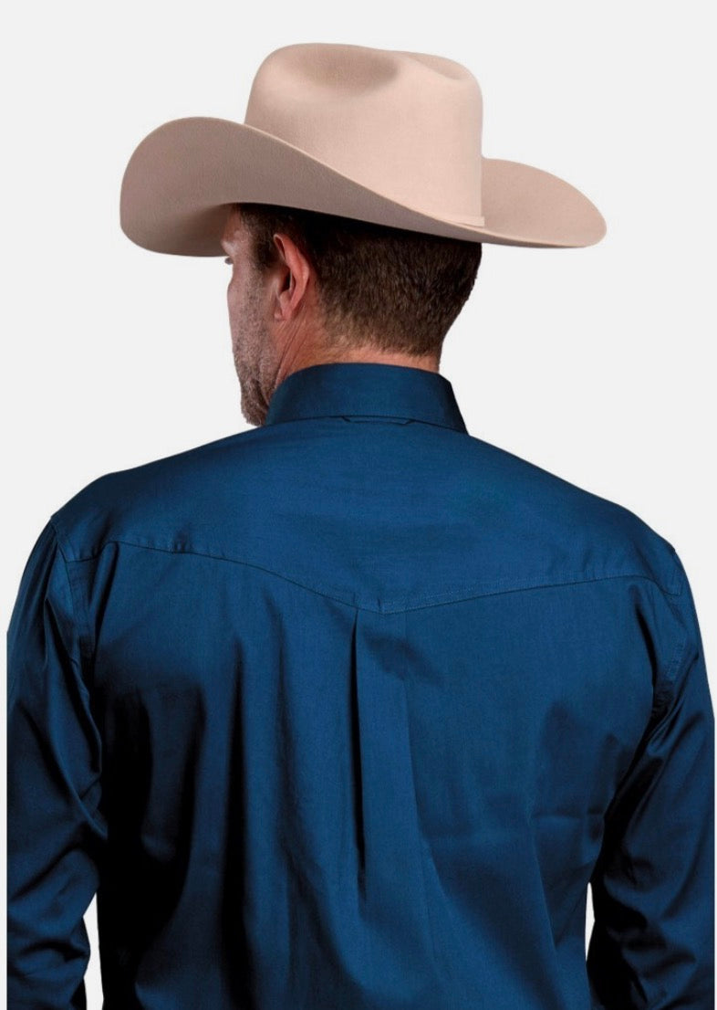 Roper Men’s Long Sleeve Western Button Shirt, Midnight Blue 3-01-365-4102