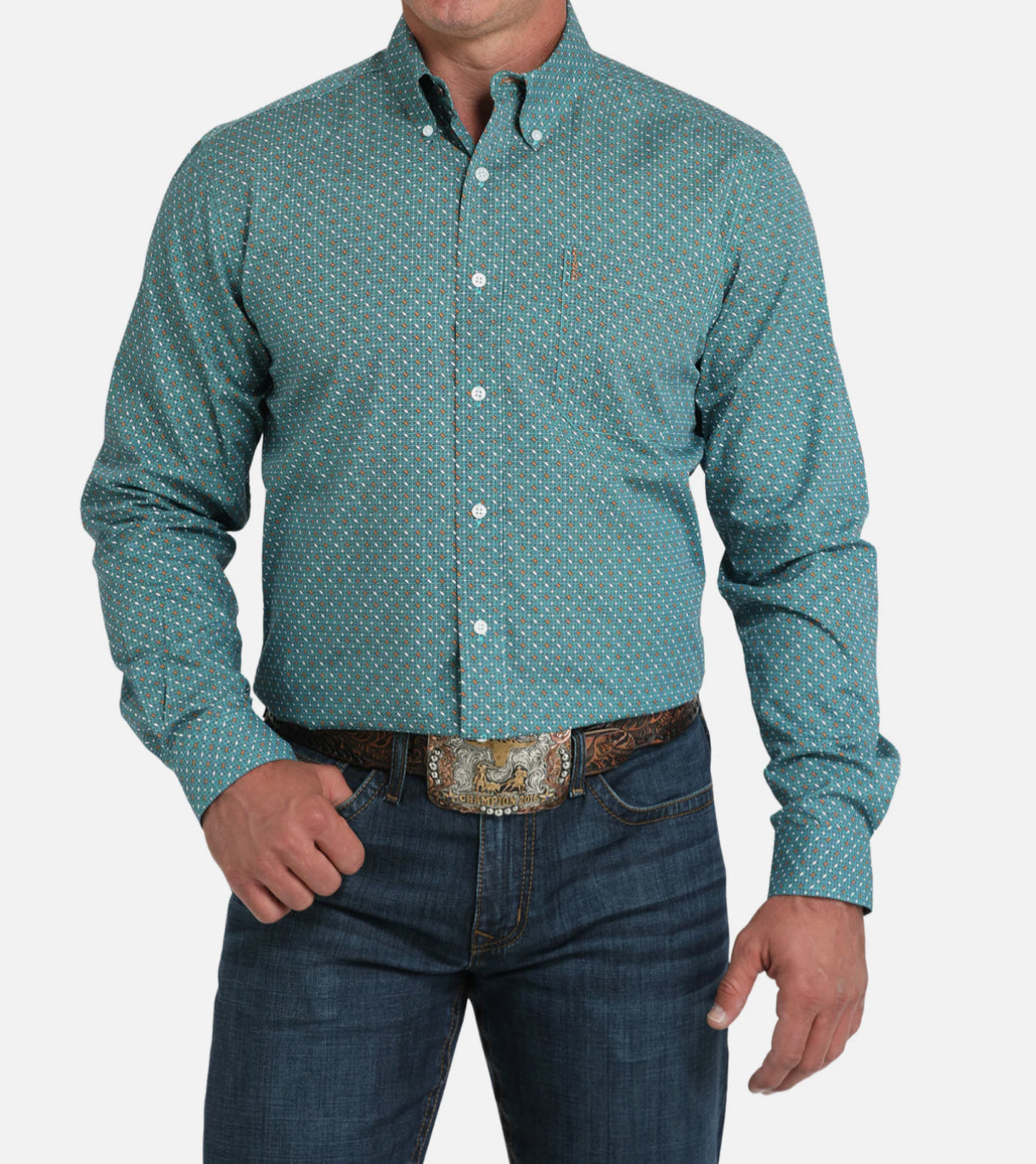 Cinch Men’s Western Shirt - MODERN FIT, Button Front, Turquoise MTW1347140