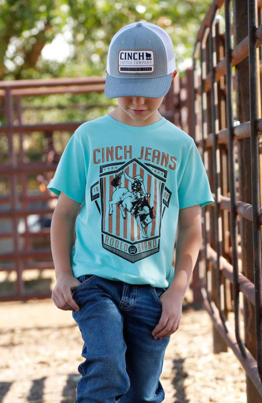 Cinch Boy's T-Shirt, Turquoise MTT7670168