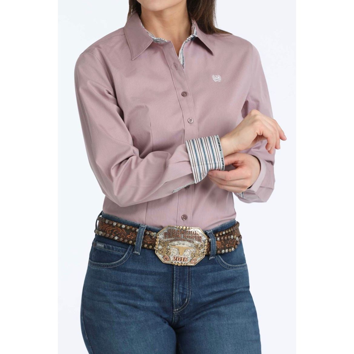 Cinch Women's Long Sleeve Western Button down Shirt - Lilac MSW9165084