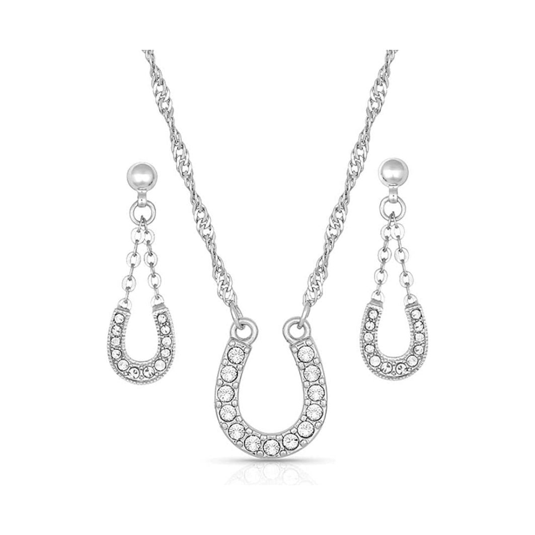 Montana Silversmith - Necklace & Earing Set-Rhinestone Horseshoe JS808