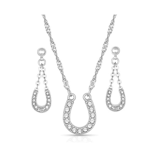 Montana Silversmith - Necklace & Earing Set-Rhinestone Horseshoe JS808