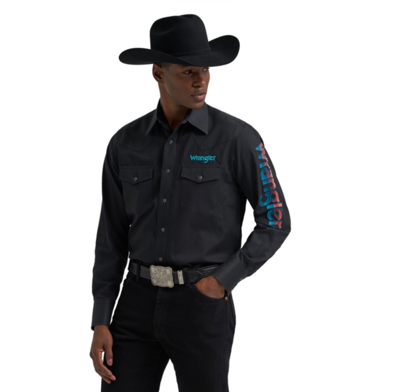 Wrangler Men's Classic Fit Long Sleeve ,Black, 112381987