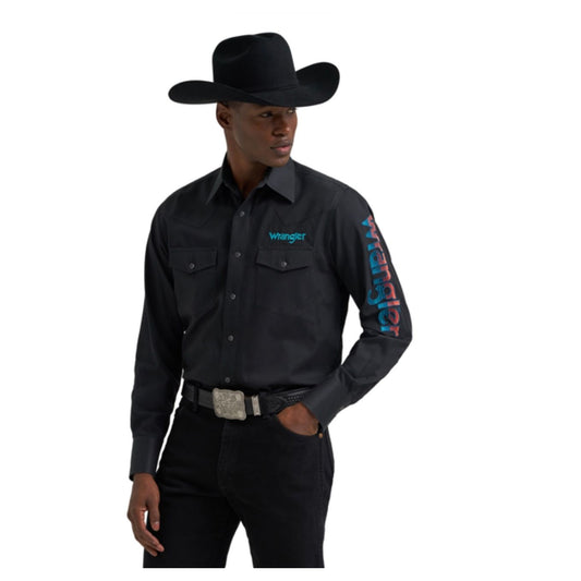 Wrangler Men's Classic Fit Long Sleeve ,Black, 112381987