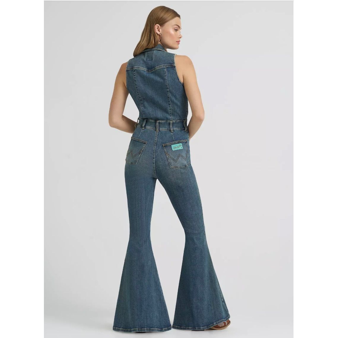 Wrangler Ladies Jean | X LAINEY WILSON, Denim Flare Sleeveless Catsuit 112375628
