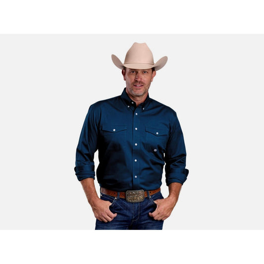 Roper Men’s Long Sleeve Western Button Shirt, Midnight Blue 3-01-365-4102
