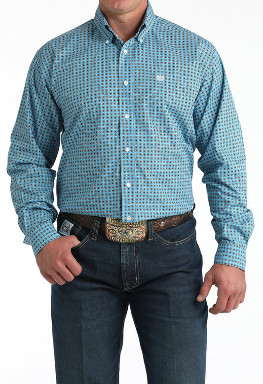 Cinch Men’s Button Down Western Shirt, Blue, MTW1106008