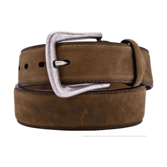 Nocona Men’s Belt, Distressed Brown Leather Western Overlay  N2450444