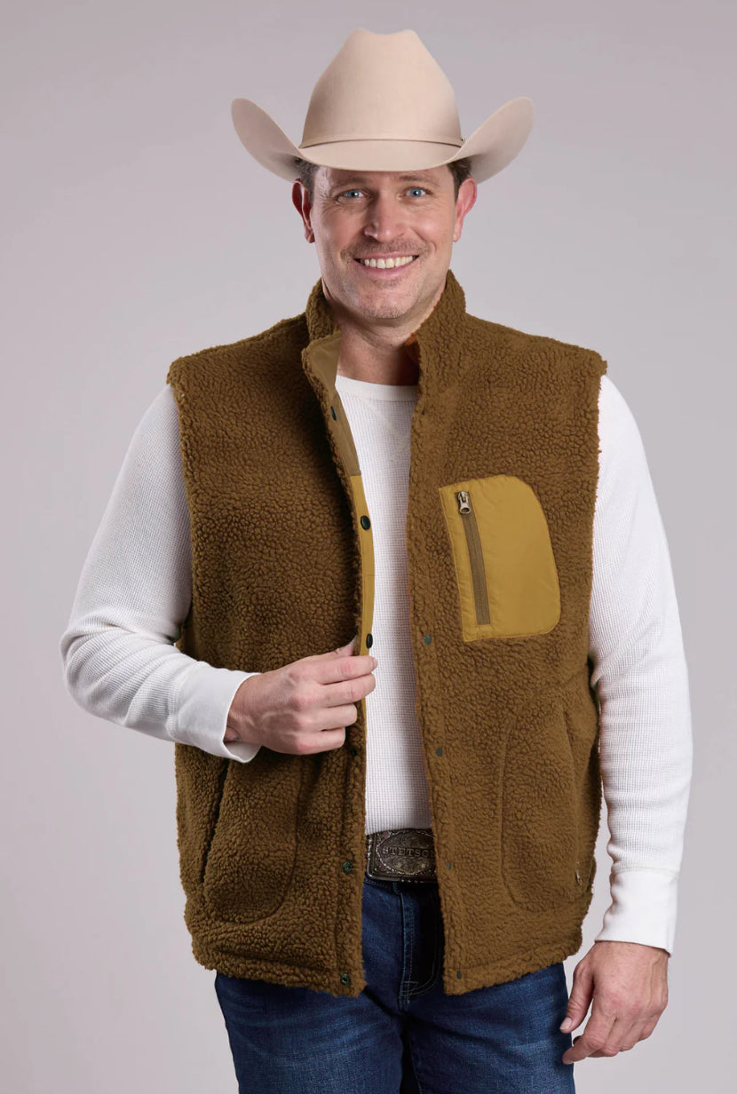 Roper Men’s Sherpa Reversible Vest, Brown 03-097-0696-6204