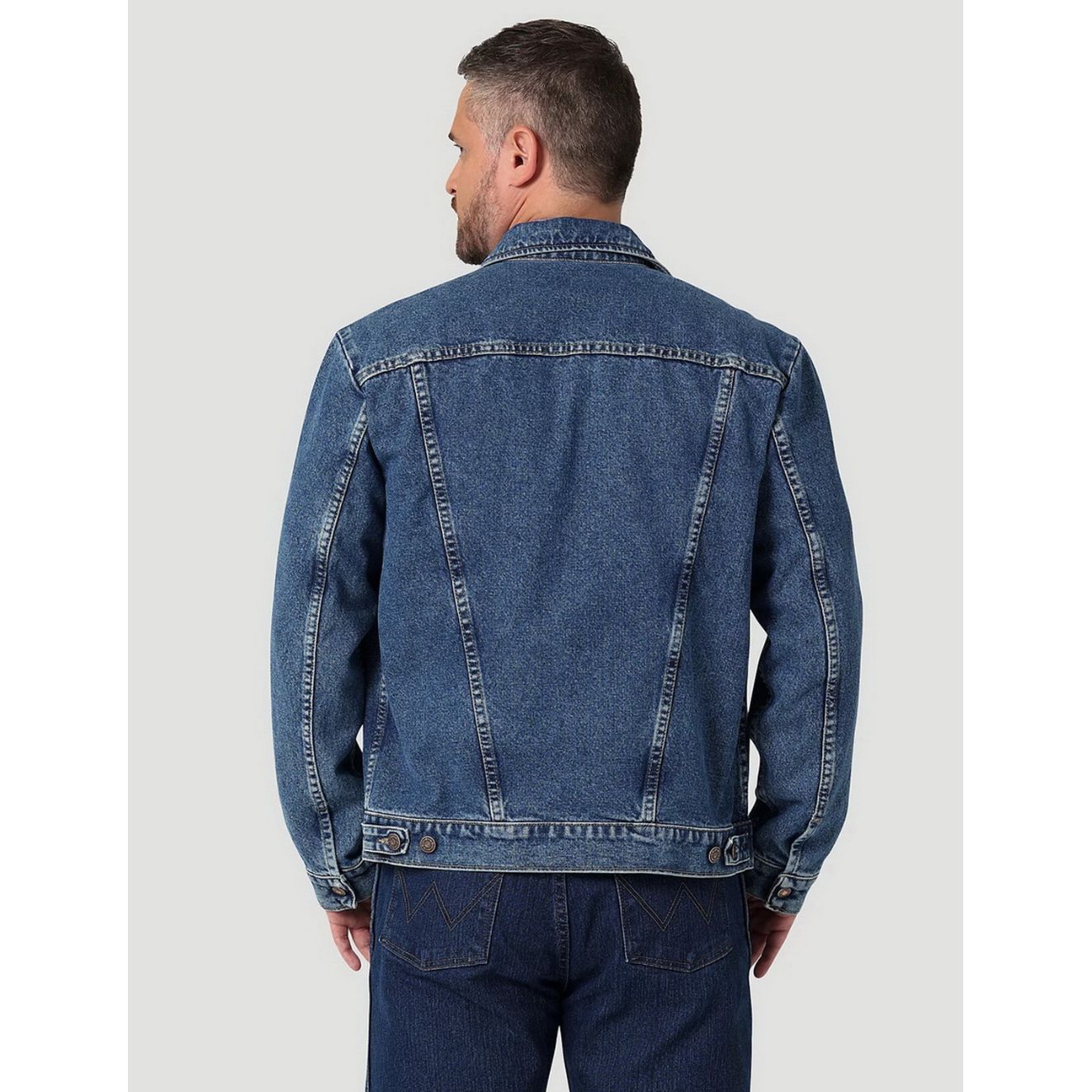 MEN'S WRANGLER MEN’S WESTERN DENIM JEAN JACKET, Unlined - Stonewash 112335728