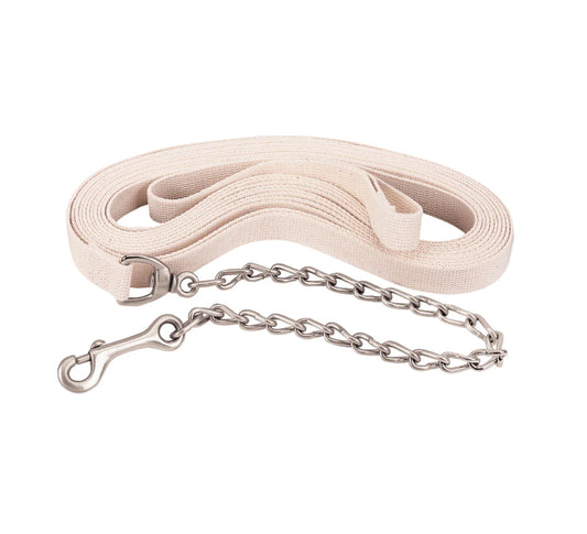 Weaver Lunge Line Cotton Flat 1” X 27’, Chain & Snap 35-4015