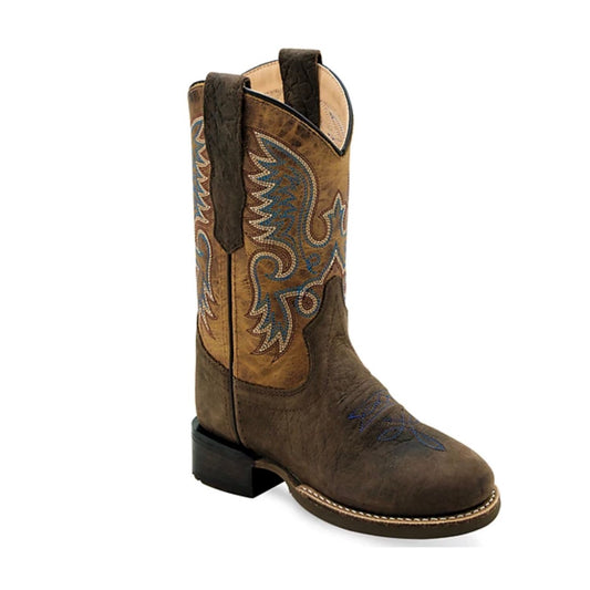 Old West Youth Cowboy Boot, Square Toe, BRC2011