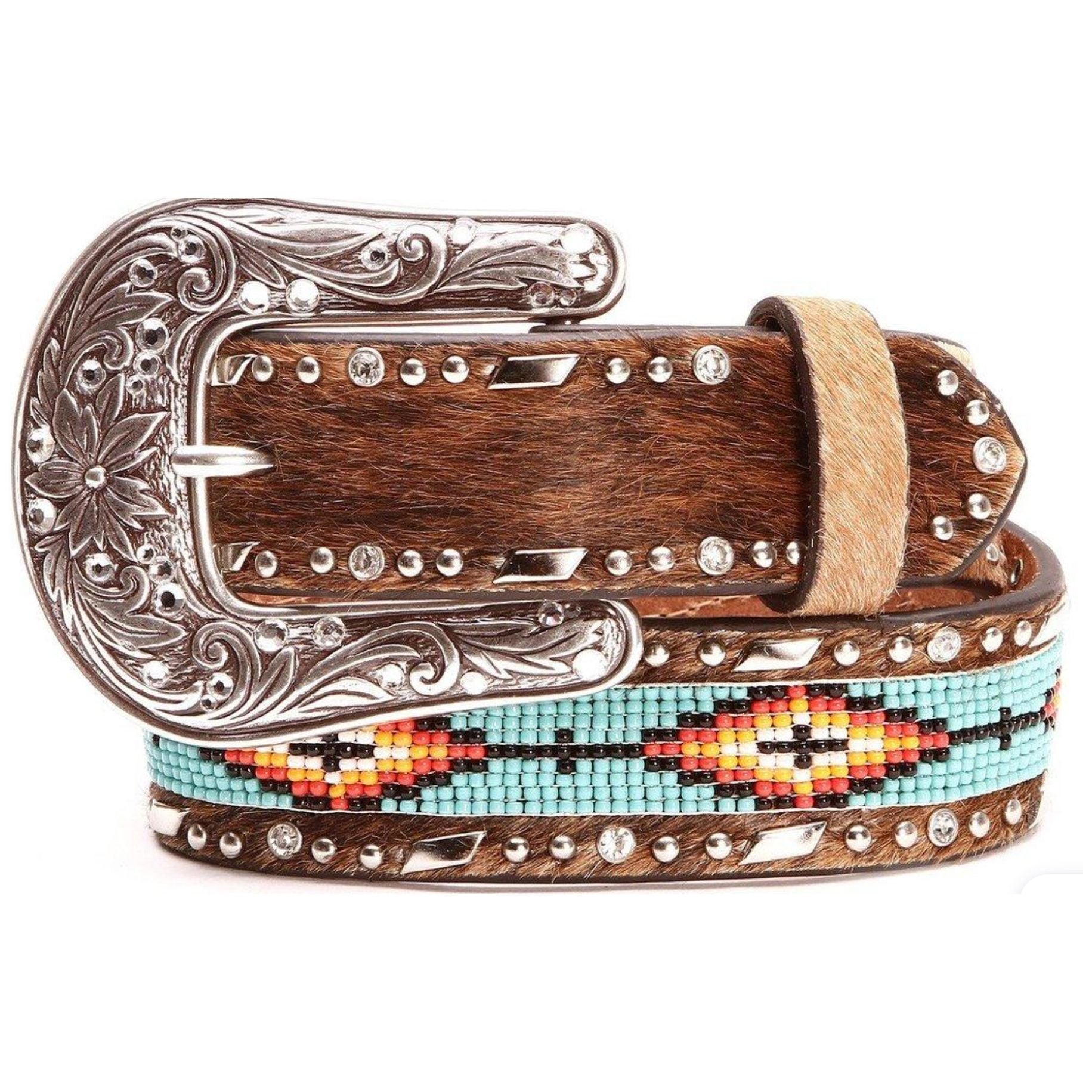 Ariat Kids Belt - Turquoise Beading, Cow Hide and Concos A1302602