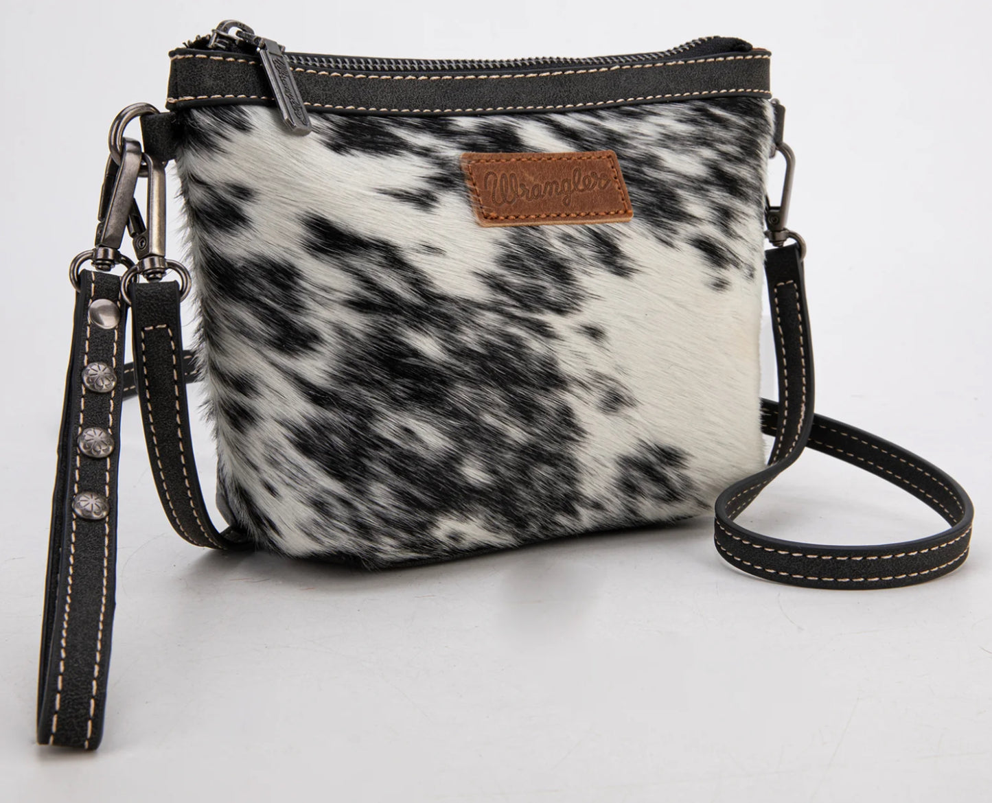 Wrangler Genuine Hair-On Cowhide Tote/Crossbody WG169-1812BK