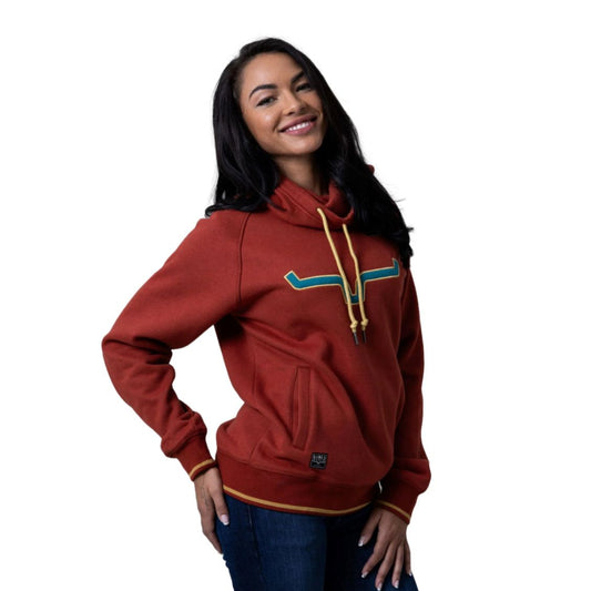 Kimes Ranch Ladies Hoodie - Two Scoop Rust Red