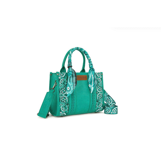 Wrangler Bandana Paisley Braided Tote Purse- Multiple Colours  WG331-8120