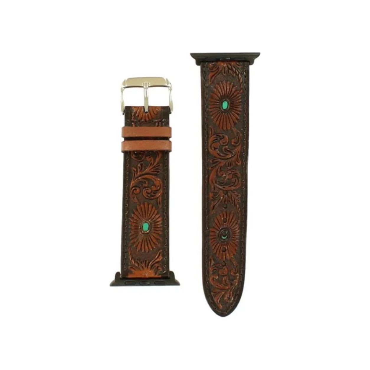 Nocona Smart Watch Band - Floral w/ Turquoise Accent N3100102