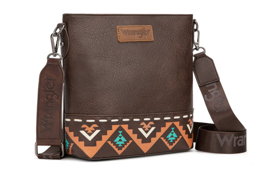 Wrangler Crossbody Purse for Ladies,Top-handle WG297G-8360 Coffee or Black