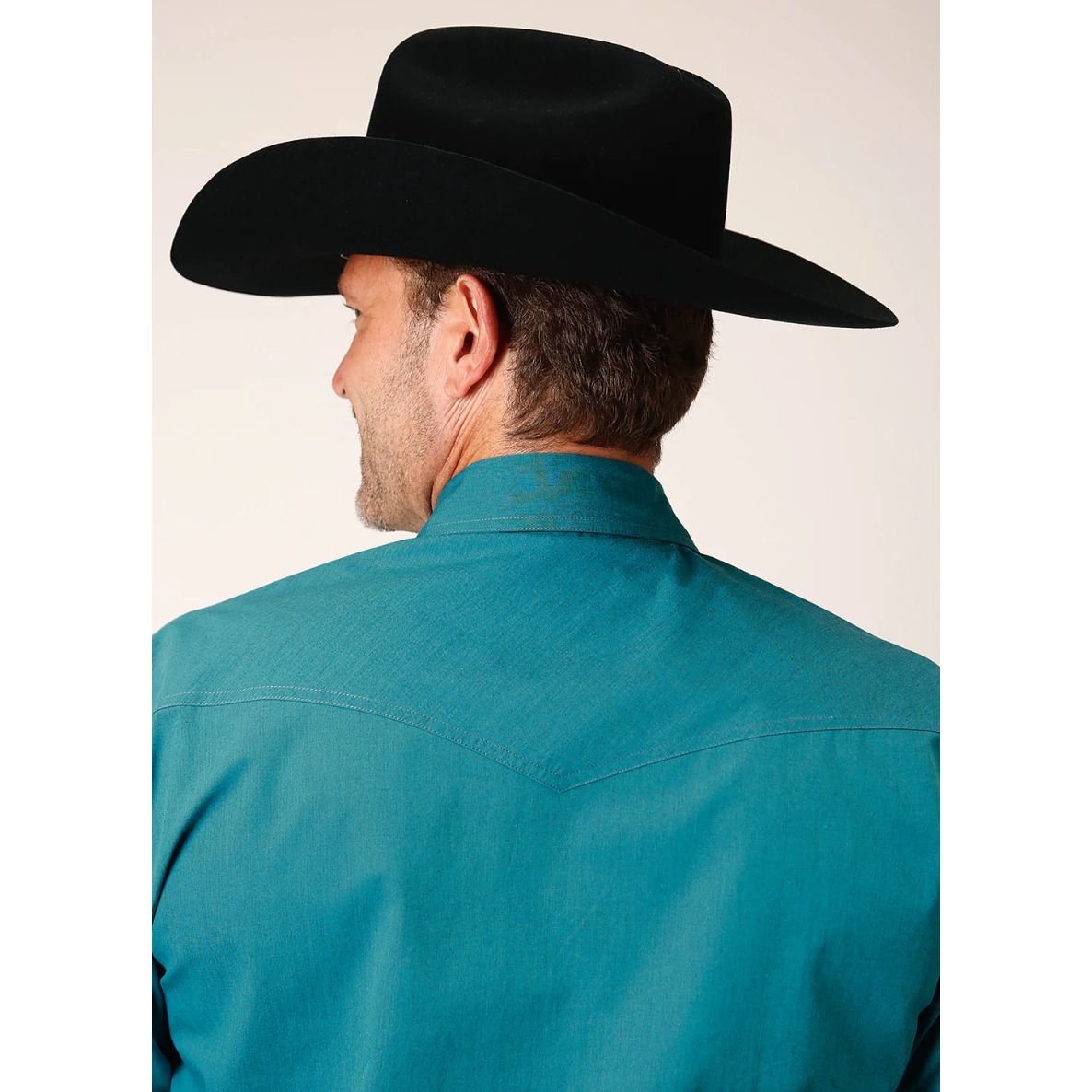 Roper Men’s Snap Shirt, Poplin, teal 03-01-765-672