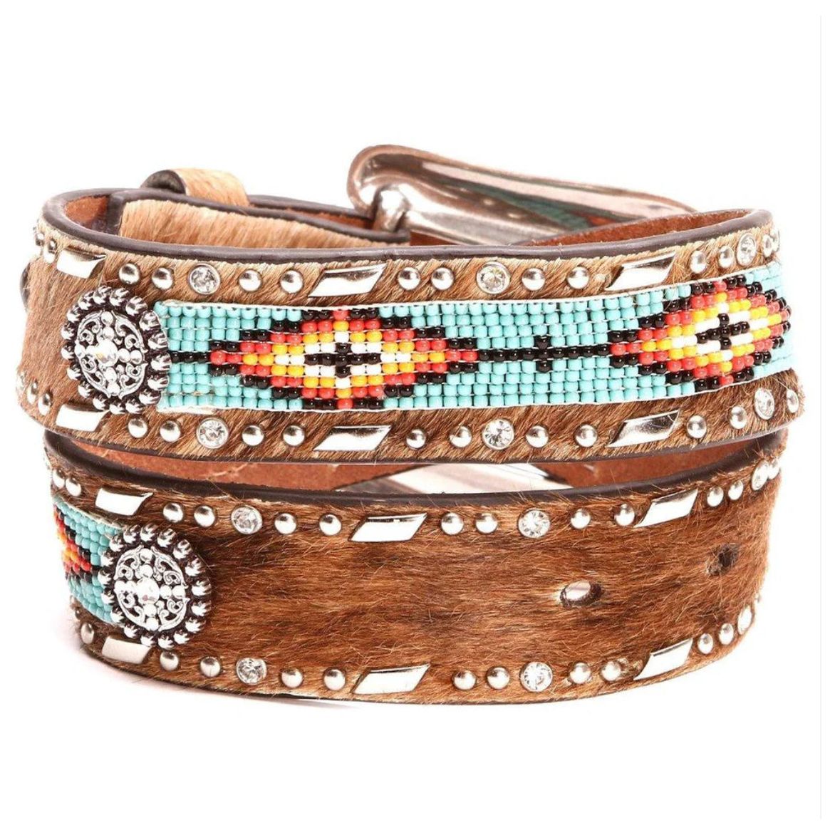 Ariat Kids Belt - Turquoise Beading, Cow Hide and Concos A1302602