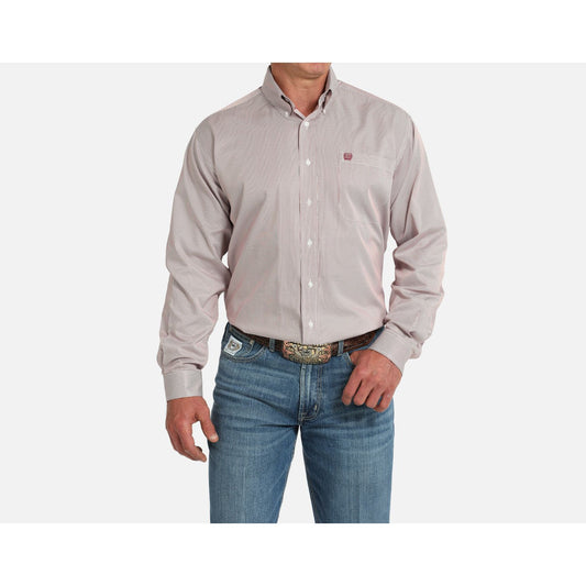 CINCH - Men LONG SLEEVE BUTTON-DOWN SHIRT, Pink Pin Stripe MTW1105924