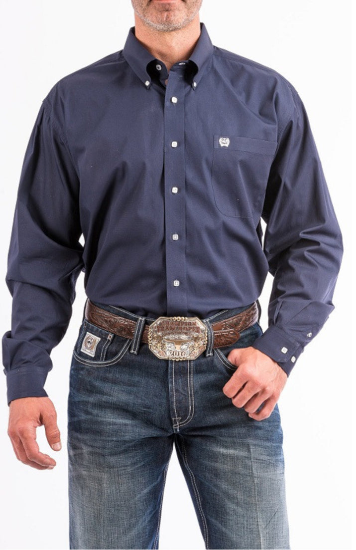 Cinch Men’s Long Sleeve Button Up, Navy MTW1104667
