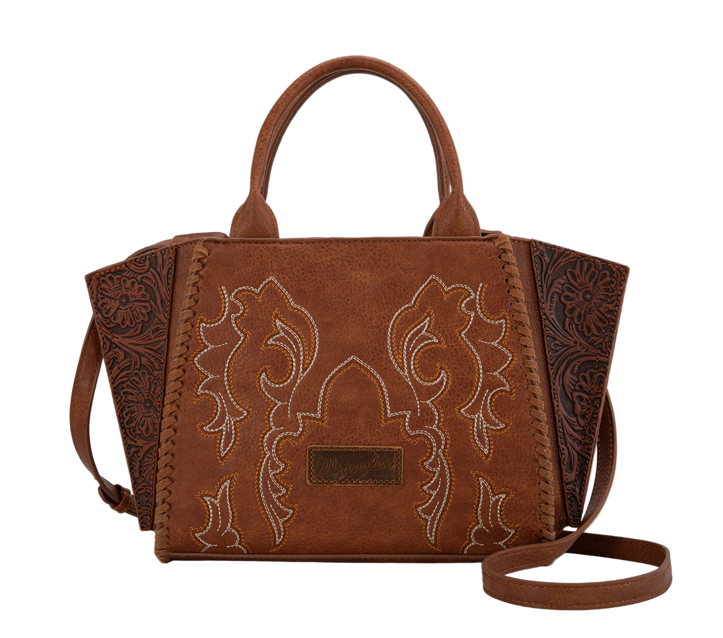 Wrangler Ladies Bootstitch, Trapezoid, Top Handle, Crossbody, WG145G-8300 Brown or Black